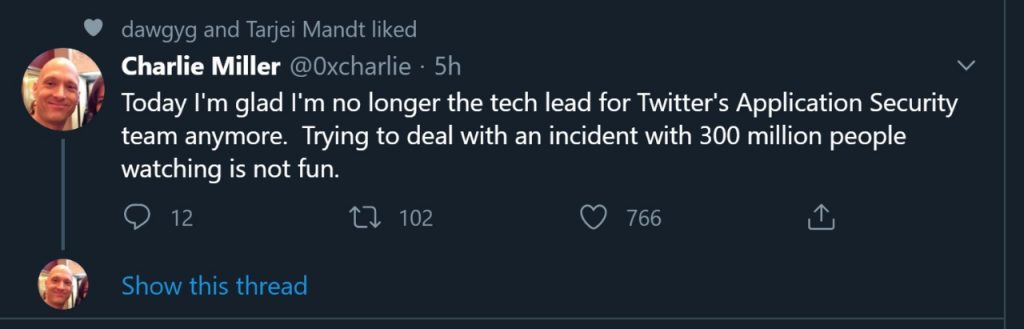 Twitter AppSec Teamlead Resigned